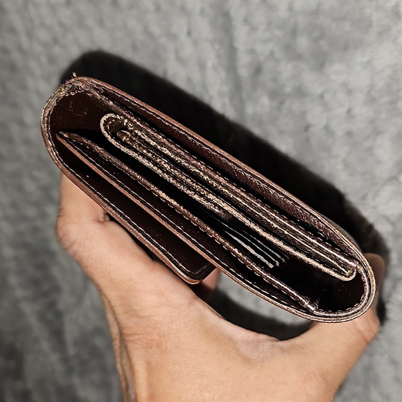 LOUIS VUITTON VINTAGE DAMIER EBENE PORTE TRESOR CANVAS WALLET - Picture 12 of 15